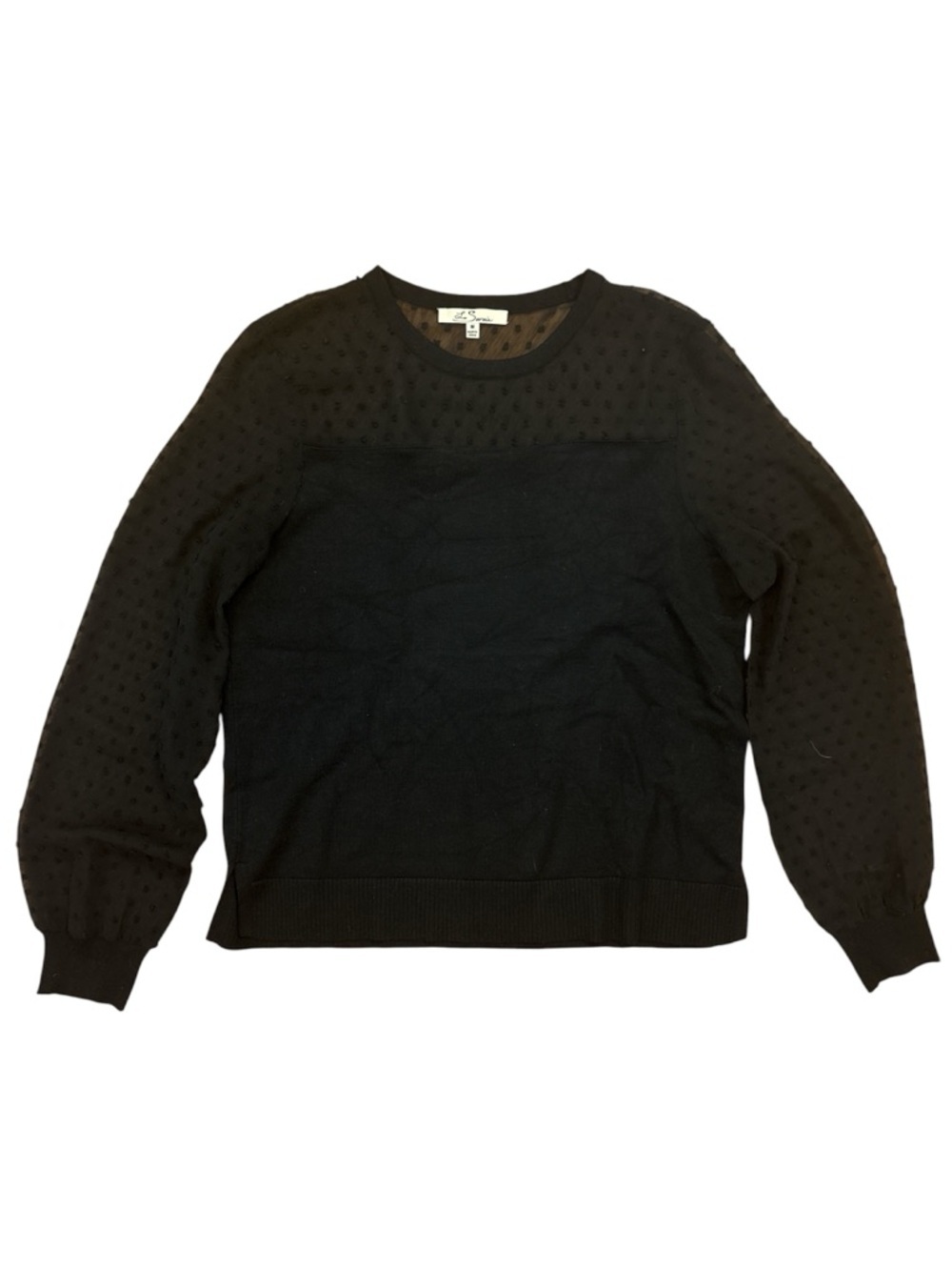 Les Serein Sheer Swiss Dot and knit top